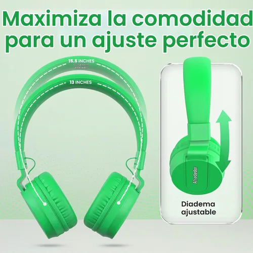 Vista 8 de Puro Sound Labs - Kids Headphones, Volume-Limiting 85dB, PuroBasic, Green Verde