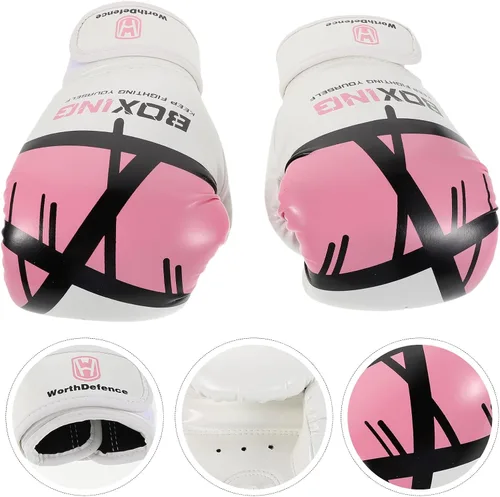 Vista 8 de POPETPOP Kickboxing Gloves for Boys Youth Sparring Punching Mitts with High-Density Foam Protection Breathable Taekwondo Training Gear for Beginners