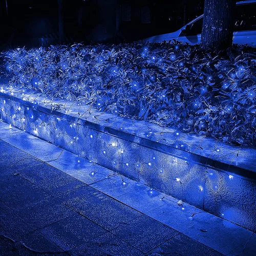 Vista 3 de Dazzle Bright - Red de luces de Navidad de 12 x 3.6 metros, 360 luces LED, 8 modos, luces de malla conectables con cable verde impermeable, luces