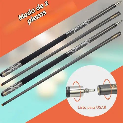 Vista 2 de Tacos de billar profesionales duraderos de carbono de 58 pulgadas para cabeza pequeña, accesorios de billar, suministros de billar