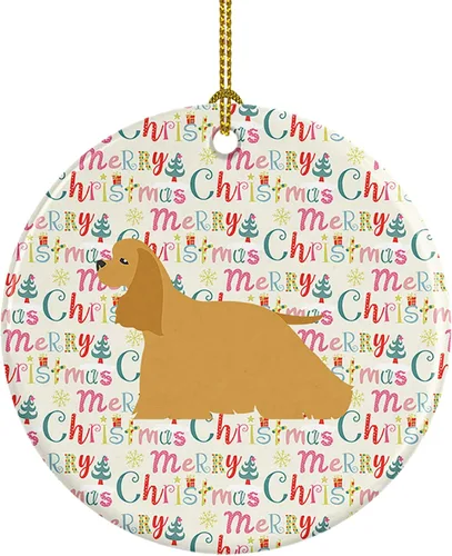 Vista 69 de Caroline's Treasures Affenpinscher - Adorno de cerámica con texto en inglés "Merry Christmas", multicolor para colgar en el árbol de Navidad