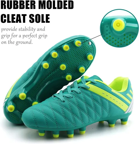 Vista 4 de brooman Zapatos deportivos de fútbol para niños y niñas, zapatos de fútbol para exteriores