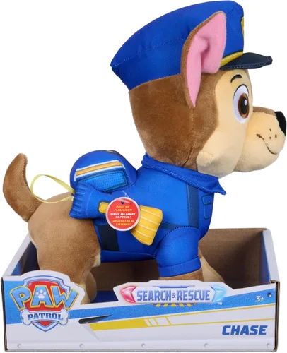 Vista 6 de Paw Patrol: Búsqueda y rescate Chase, juguete de peluche con accesorio