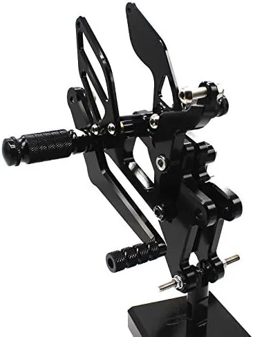 Vista 7 de Reposapiés de motocicleta ajustable de aluminio Billet para Yamaha YZF R6 2003 2004 2005 (negro)