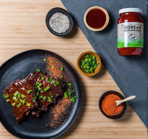 Vista 3 de Sunny's Gourmet Gochujang coreano, salsa de pimiento picante fermentada totalmente natural, sin MSG, Bibimbap, 15.5 onzas (paquete de 2)