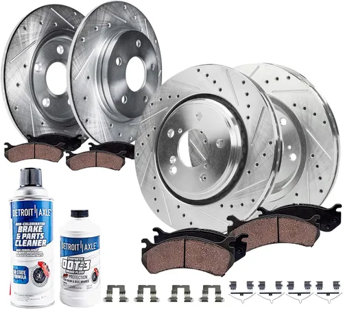 Vista 22 de Detroit Axle - Kit de freno trasero para Chevy GMC Silverado Sierra Suburban 1500 Yukon Tahoe Avalanche Cadillac Escalade Pinza de freno de disco