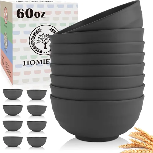 Vista 29 de Homienly Juego de 6 boles irrompibles de fibra de paja de trigo, aptos para microondas y lavavajillas, alternativa reutilizable a los boles