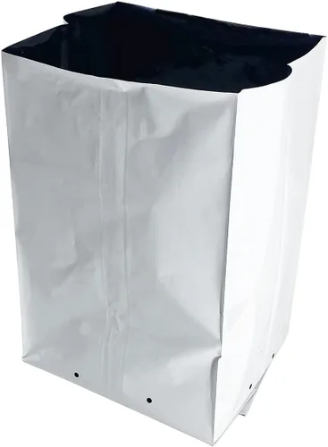 Vista 4 de Bolsa de cultivo de polietileno de 1 galón, bolsa de cultivo de 50 unidades, película de panda, blanco y negro