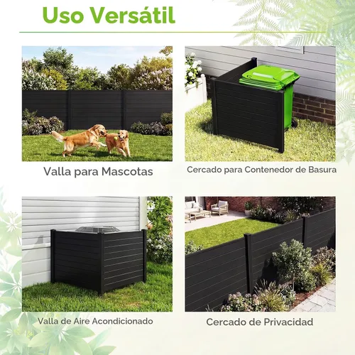 Vista 2 de GIANTEX Valla de aire acondicionado No-Dig, 2 paneles, 48 pulgadas de ancho Negro