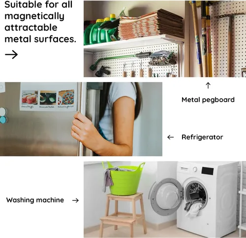 Vista 7 de Paquete de 2 estanterías magnéticas para pizarra blanca, estante magnético resistente para aula y oficina, sostiene libros, marcadores y borradores