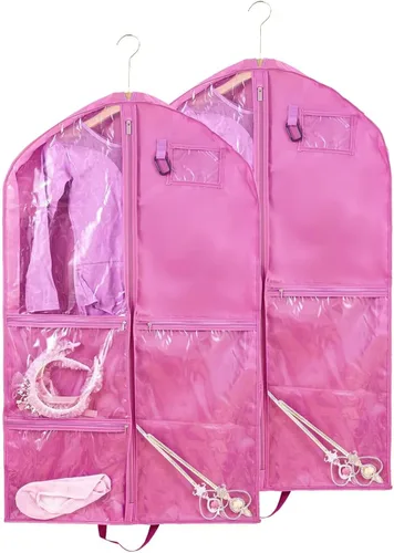 Vista 23 de Bolsa de ropa para disfraces de baile, bolsas de ropa de 40 pulgadas para bailarines para colgar ropa y almacenamiento de viajes, bolsas de recital
