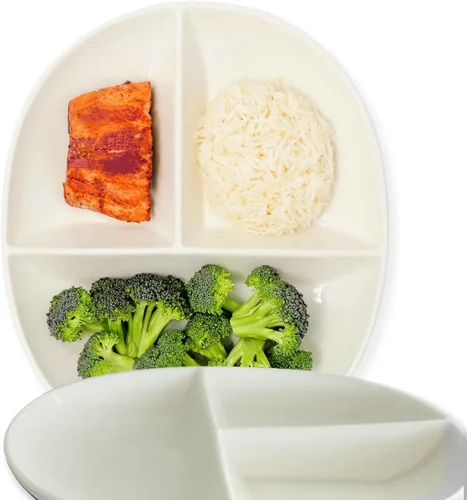 Vista 7 de Uba Placa de control de porciones (PORCELANA) para adultos para una dieta saludable