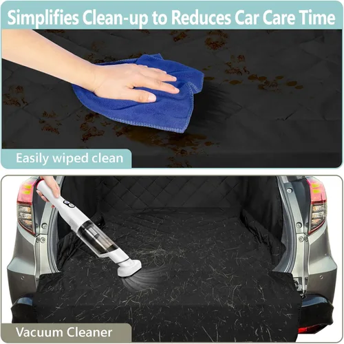 Vista 7 de Forro de carga SUV para perros con paredes laterales, cubierta de carga resistente para SUV Water Resistant, Bumper Flap, Non-Slip Trunk Mat, Rear