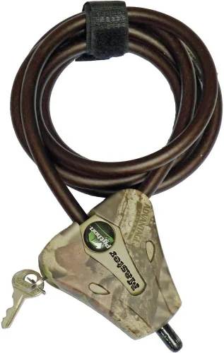 Vista 7 de Master Lock Candado para Bicicleta Python Negro con Llave, Candado de Cable de Metal Ajustable tiene un Revestimiento de Vinilo Resistente a