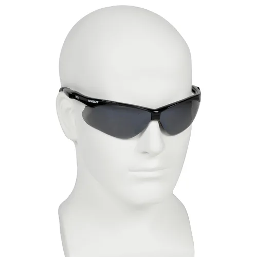 Vista 4 de KLEENGUARD Nemesis - Lentes de seguridad CSA (20380), certificado CSA, lente de espejo ahumado con marco negro, 12 pares/estuche