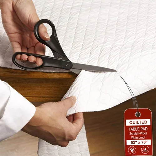 Vista 17 de LAMINET - Protector de Mesa Acolchado de Lujo con Bordes Elásticos de Servicio Pesado - Redondo Pequeño - Se Adapta a Mesas de hasta 44" de Diámetro