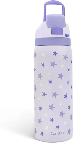 Vista 16 de Botella de agua de acero inoxidable con bandera estadounidense, aislada al vacío, tapa de botón, 32 onzas, regalos para patriota 4 de julio
