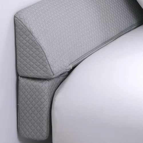 Vista 8 de Almohada de cuña para cabecera, relleno de espacio de cama tamaño King gris, almohada de cuña plegable para cabecero, relleno de colchón de espuma