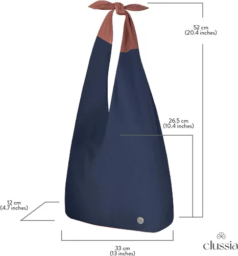 Vista 3 de Bolso Hobo de 100% piel de becerro ligera de lujo Lona Gamuza Estilo a la Porte