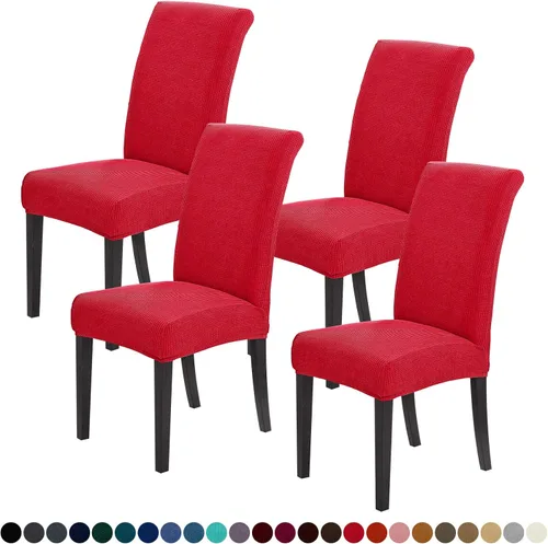 Vista 38 de Joccun - Juego de 2 fundas para sillas de comedor, fundas elásticas para sillas de comedor, fundas de asiento para sillas de comedor, funda de Negro