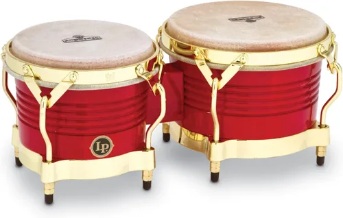 Vista 5 de Latin Percussion M201-ABW LP Bongos de Madera Matador - Marrón Almendra/Cromo 8.625 pulgadas