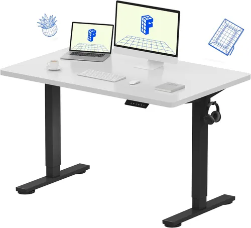 Vista 35 de FLEXISPOT EN1 - Escritorio de pie de una pieza, 40"x24" de escritorio sin costuras, eléctrico, altura ajustable para oficina en casa, salas de Negro