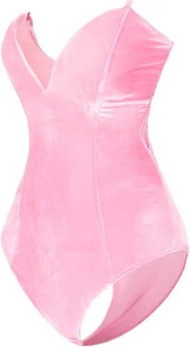 Vista 3 de AiMiNa Disfraz de conejo de anime para mujer, traje de una pieza, traje de Halloween, cosplay, diadema de conejo, conjunto de medias