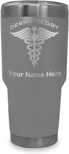 Vista 39 de LaserGram Vaso aislado al vacío de 20 onzas, dermatología, grabado personalizado incluido (negro)