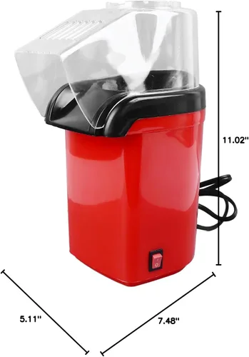 Vista 10 de Máquina eléctrica de palomitas de maíz, desmontable, eficiente, pequeña, de fabricación rápida, máquina de aire caliente para el hogar con cubierta