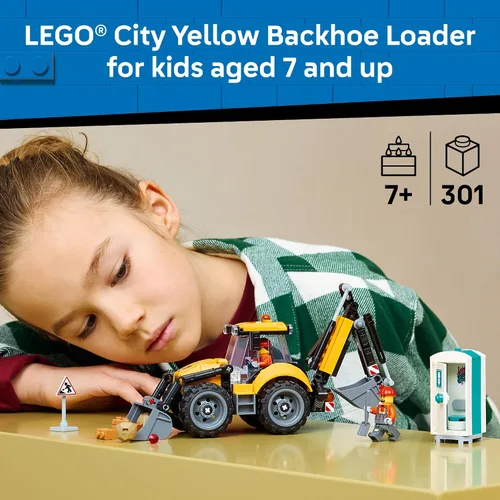 Vista 2 de LEGO City Yellow Backhoe Loader 60480