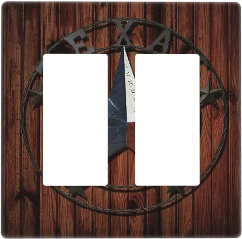 Vista 71 de Mid Century Morden Boho - Placa de pared para interruptor de luz dúplex de 1 banda, placa frontal decorativa eléctrica para receptáculo para baño