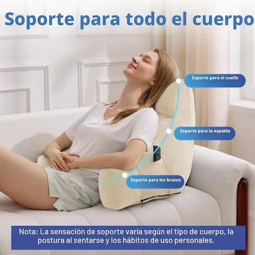 Vista 5 de IPYNBAP Almohada de espalda para cama para sentarse, almohada de lectura para sentarse en la cama para adultos, almohada de apoyo para la espalda