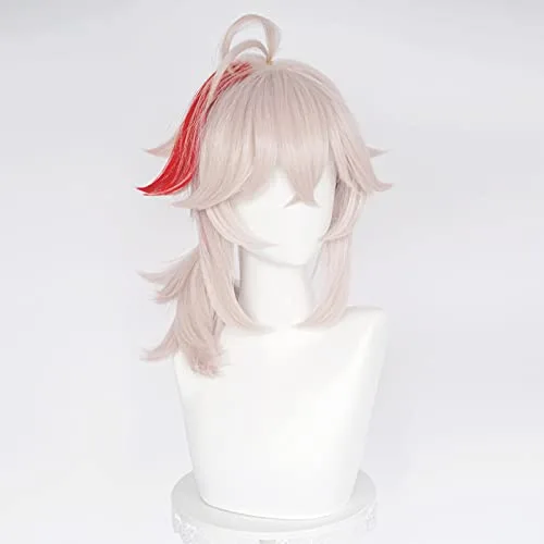 Vista 4 de Alacos Anime Múltiples Roles Pelucas de Cosplay Resistente al Calor Peluca de Fiesta de Halloween + Gorra Gratis (Kazuha)