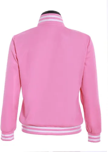 Vista 3 de Steven - Abrigo rosa con capucha para hombre, chaqueta de uniforme de béisbol, disfraz unisex