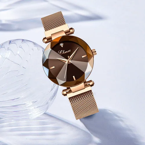 Vista 6 de MASTOP Relojes de Lujo para Mujeres Relojes Analógicos de Cuarzo Reloj Pulsera Reloj Banda de Malla Impermeable Relojes de Pulsera para Damas A