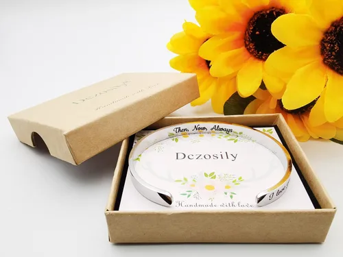 Vista 50 de Pulseras inspiradoras para mujer, joyería de acero inoxidable, con refranes, pulsera motivacional con mensaje oculto, pulseras grabadas para mejor