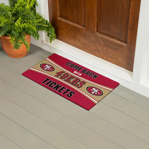 Vista 2 de Team Sports America NFL San Francisco 49ers Entrada interior y exterior 28 x 16 pulgadas Parte trasera antideslizante Tapetes de bienvenida