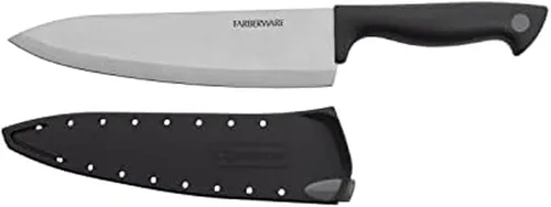 Vista 21 de Farberware Edgekeeper – Cuchillo Santoku de 5 pulgadas con funda autoafilable, cuchillo de cocina de acero inoxidable de alto carbono con mango Negro