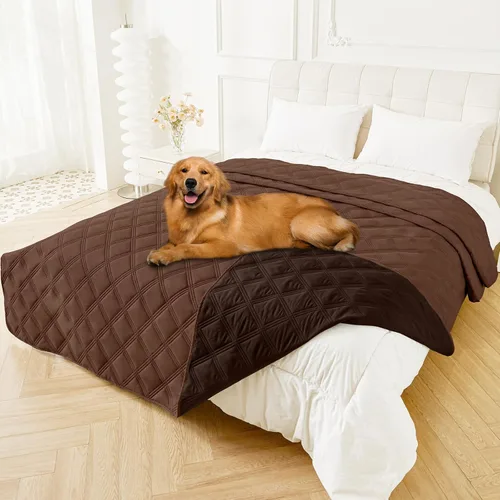 Vista 142 de Smiry Funda impermeable para cama de perro, manta reversible para mascotas para sofá Manta suave lavable para perro, funda a prueba de fugas