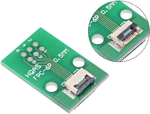 Vista 3 de uxcell FFC FPC 6 Pin 0.020 in 0.039 in Paso a DIP 0.079 in PCB Convertidor Junta Pareja Extender Adaptador