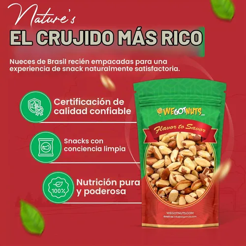Vista 4 de Nueces de Brasil - 2 libras, sin cáscara, crudas, naturales, sin conservantes añadidos, sin PPO, 100% naturales We Got Nuts