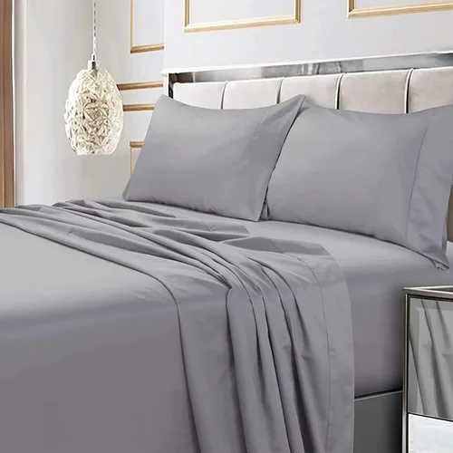 Vista 9 de Tribeca Living Juego de funda de almohada de satén de algodón egipcio suave, bolsillo extra profundo, 600 hilos, sábana de cama, Queen, chocolate