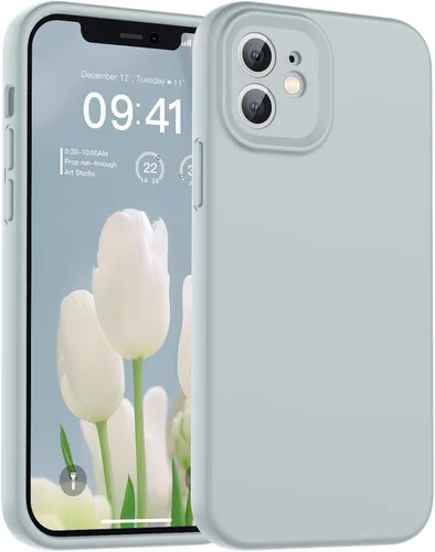 Vista 169 de SUPFINE - Funda diseñada para iPhone 12, silicona líquida premium con [forro de microfibra suave antiarañazos][protección de cámara mejorada], funda
