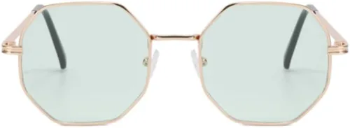Vista 20 de ENTHYI Gafas de sol de polígono para mujeres/hombres, gafas de sol vintage octágonas de metal