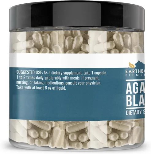 Vista 3 de Earthborn Elements Agaricus Blazei 200 cápsulas, puras y sin diluir, sin aditivos