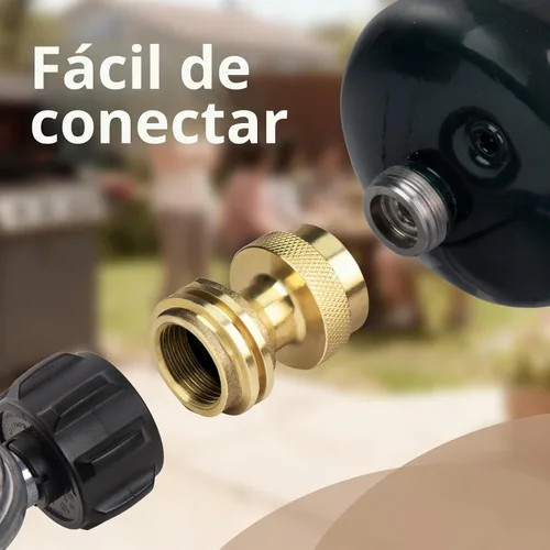 Vista 5 de GASPRO Adaptador de tanque de propano de 1 libra, Convertidor de 20 lb a 1 libra, Conecte tanques de propano pequeños cuando se agotaron 20 libras