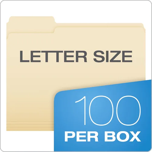 Vista 4 de Pendaflex Carpetas de archivos con pestañas reforzadas, tamaño carta, Manila, corte 1/3, 100 por caja (R752 1/3) (paquete de 5)