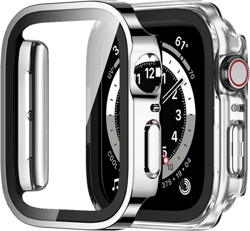 Vista 30 de Amizee Paquete de 2 fundas compatibles con Apple Watch de 1.575 pulgadas Series 6/5/4/SE con protector de pantalla integrado, carcasa rígida