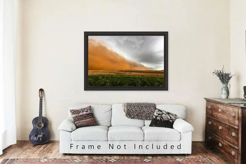 Vista 5 de Haboob Photography Print (Not Framed) Picture of Dust Storm Sweeping Over Field on Stormy Spring Day in Texas Weather Wall Art Nature Decor (4" x 6")