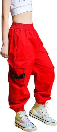 Vista 3 de Pantalones cargo de algodón para niños y niñas, sueltos, para baile de hip hop